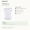AirPods (2nd generation): standard package contents and charging guide. Manufacturer reference image; illustrated contents list.