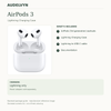 AirPods (3rd generation) with Lightning Charging Case: standard package contents and charging guide. Manufacturer reference image; illustrated contents list.